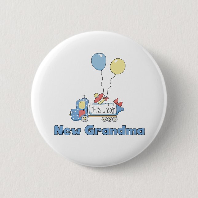 Truck New Grandma Baby Boy Pinback Button (Front)