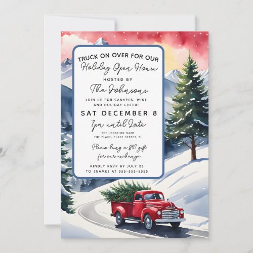 Truck on over Christmas party open house Invitation