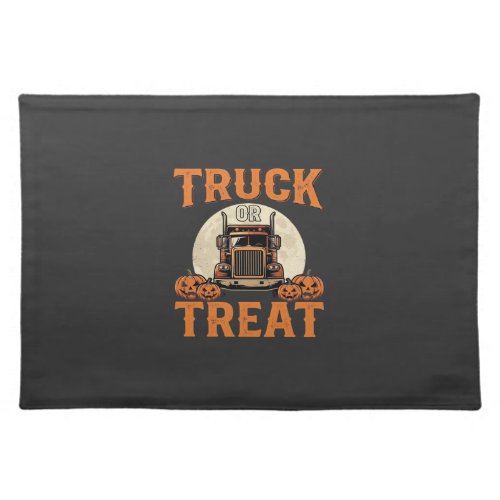 Truck or Treat Halloween Semi Truck Design_1 Cloth Placemat