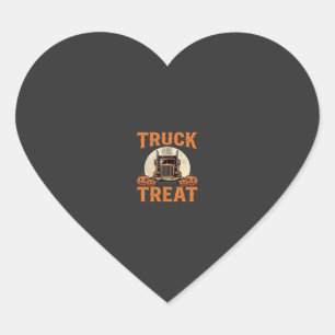 Truck or Treat Halloween Semi Truck Design_1 Heart Sticker