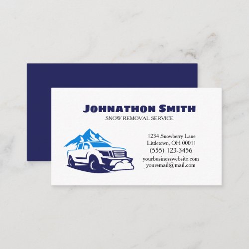 Truck Plow Snow Removal Service  Business Card