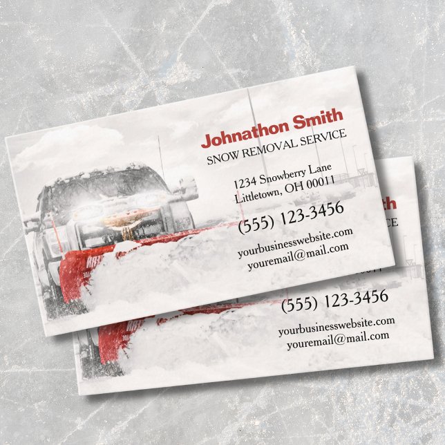 Truck Plow Snow Removal Service Business Card (Creator Uploaded)