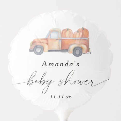 Truck pumpkin autumn baby shower  balloon