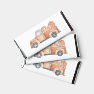 Truck pumpkin autumn baby shower hershey bar favors