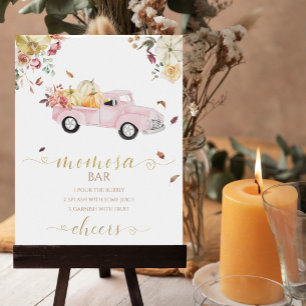 Truck Pumpkin Fall Baby Shower MOMosa Bar Sign