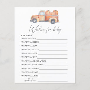 Truck pumpkin - Party game wishes for baby game