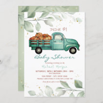 Truck Pumpkins Drive By Baby Shower Invitation