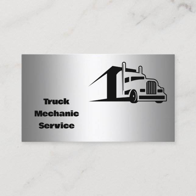 Truck Repair Custom QR Business Card (Front)