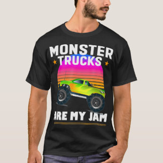 Truck Retro Style Monster Trucks Are My Jam T-Shirt