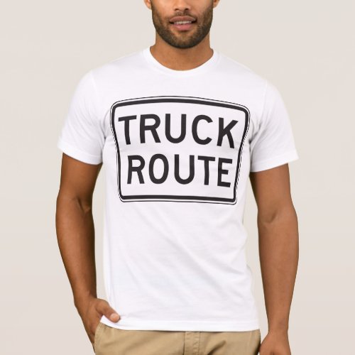 Truck Route Sign Directions Mens T_Shirt