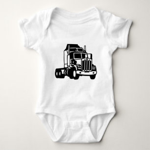 TRUCK semi trailer trucker american Baby Bodysuit