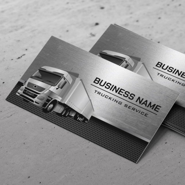 Truck Service Metallic Professional Driver Business Card (Creator Uploaded)