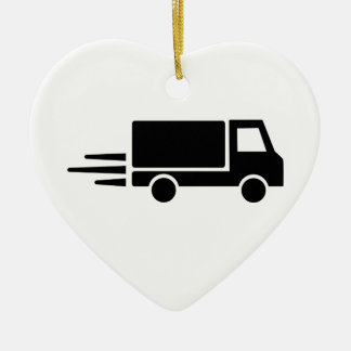 Truck speed ceramic ornament