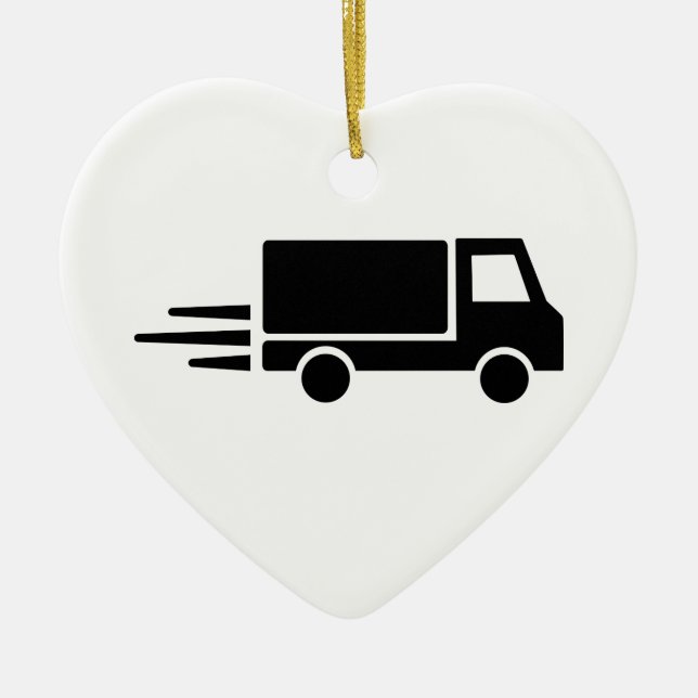 Truck speed ceramic ornament (Front)