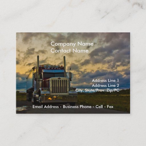Customizable Truck Stop Sky card template Business Card
