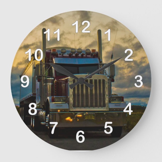 Truck Stop Sky Large Clock (Front)