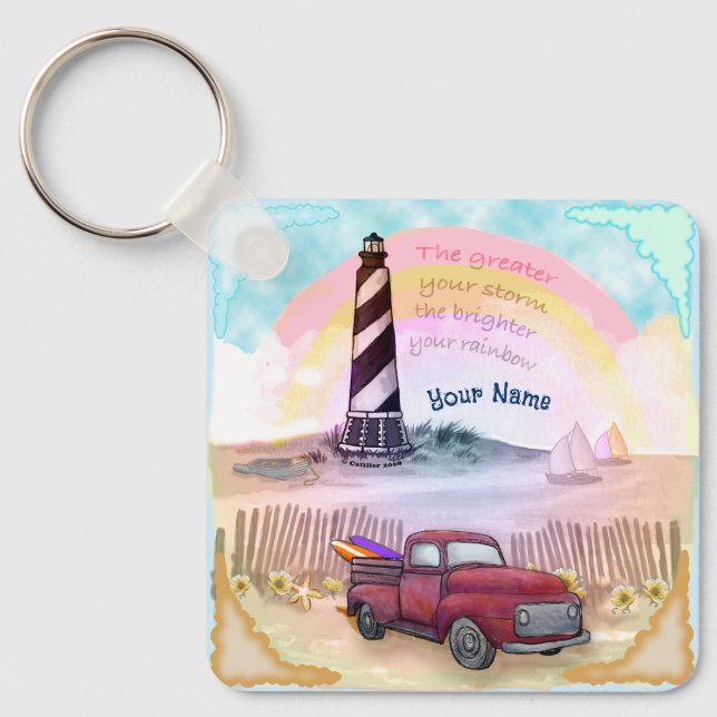 Truck Stormy Lighthouse keychain (Front)