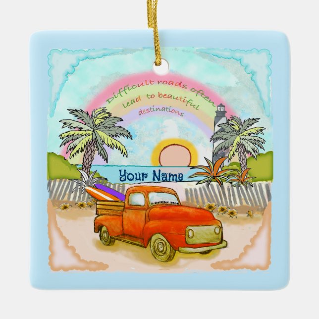 Truck Surfer  Lighthouse ornament (Front)