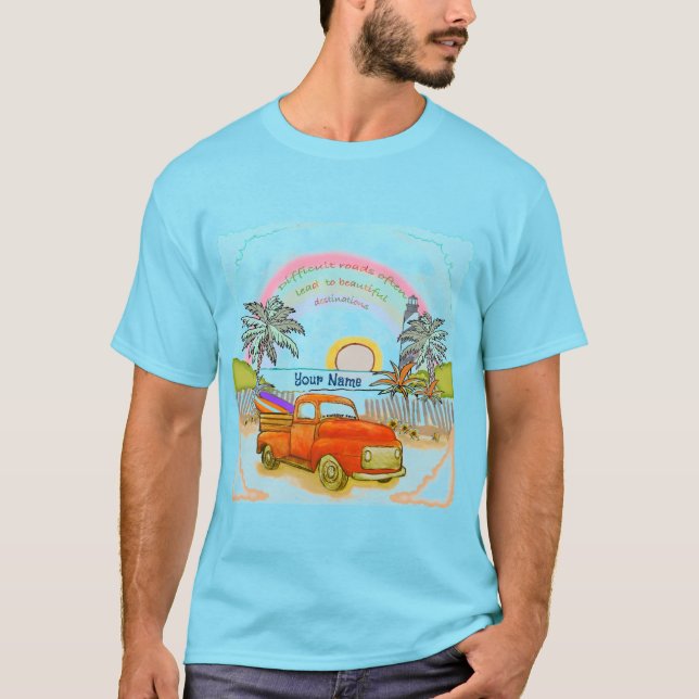  Truck Surfer Lighthouse T-Shirt (Front)