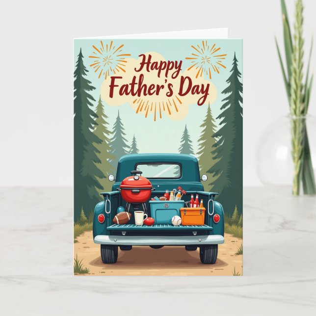 Truck Tailgate Fathers Day Card (Front)