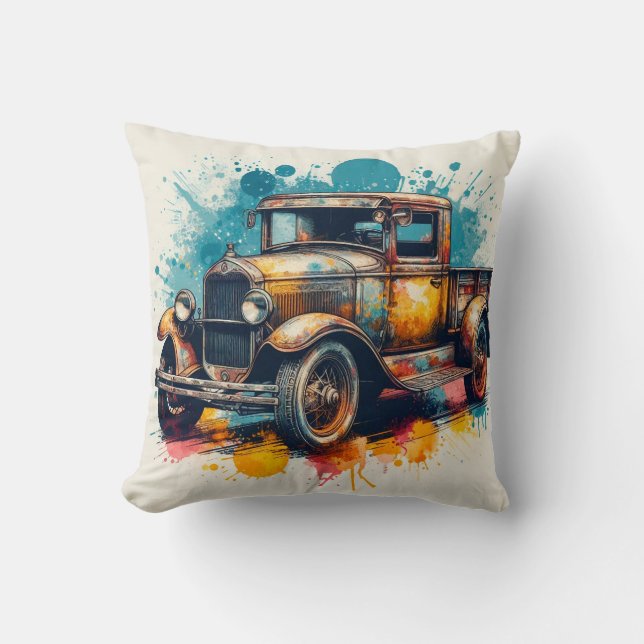 Truck Throw Pillow (Front)