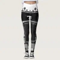 Scuffed Diamond Plate Design Patterned Leggings