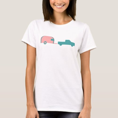 Truck Towing Stream _ Retro Colors T_Shirt