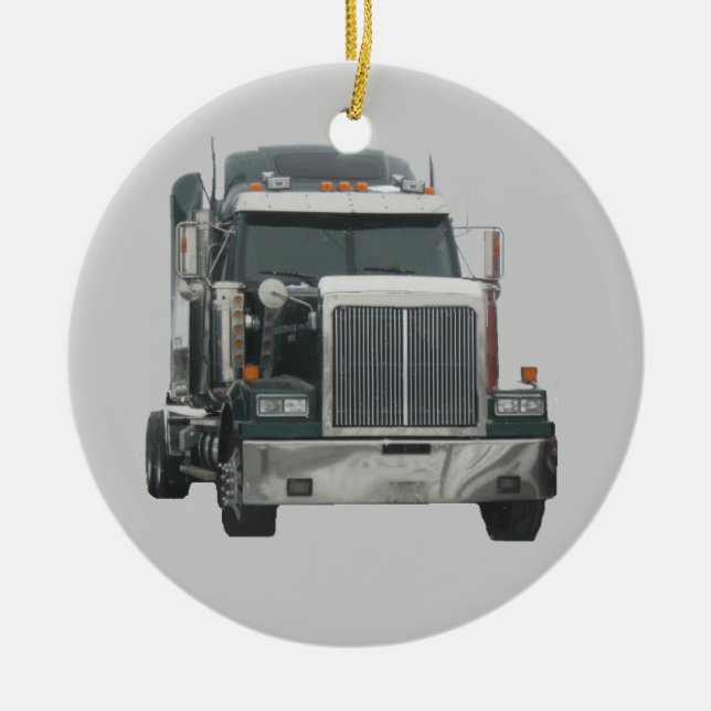 Truck tractor ceramic ornament (Front)