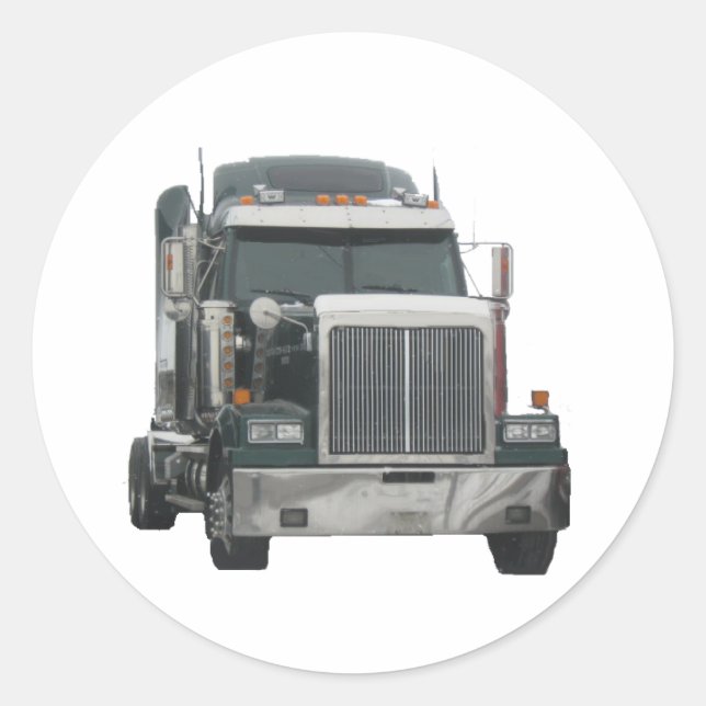 Truck tractor classic round sticker (Front)