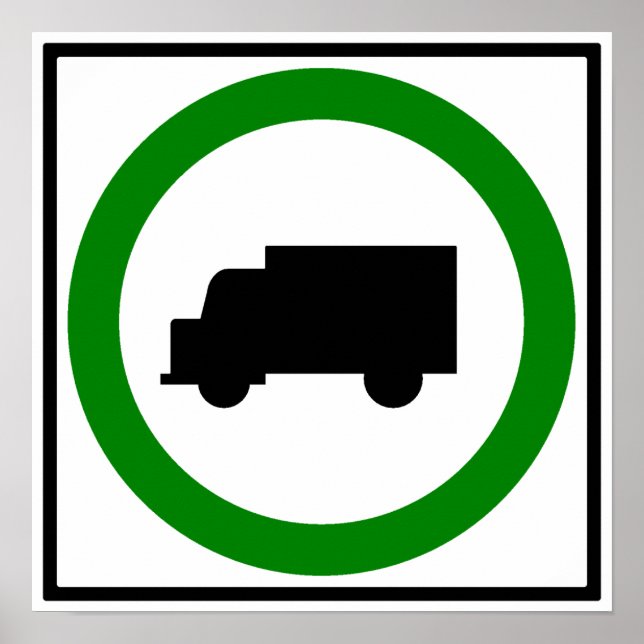 Truck Traffic Permitted  Highway Sign (Front)