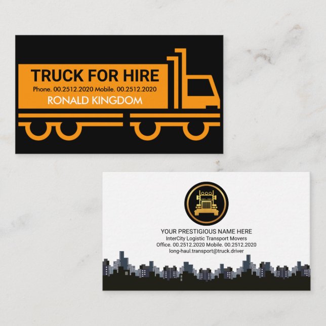Truck Trailer Signage Logistic Trucker Business Card (Front/Back)