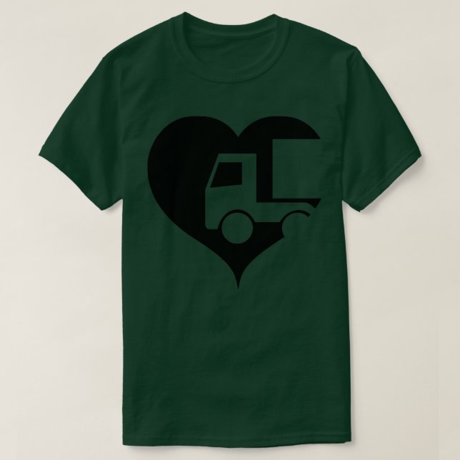 Truck truck driver heart gift T-Shirt (Design Front)