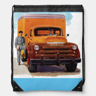 truck truckers truckin’ drawstring bag