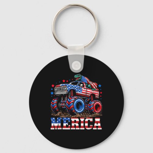 Truck Usa Flag Patriotic Toddlers Boys 4th Of July Keychain