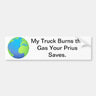Truck vs. Prius Bumper Sticker