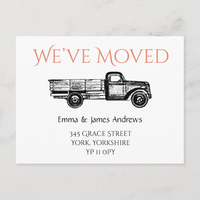 Truck We’ve Moved Moving New Address Announcement  Postcard (Front)
