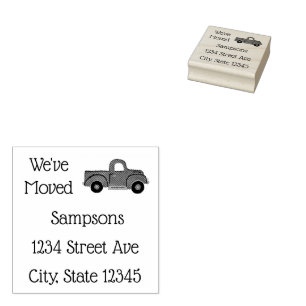 Truck We're Moving Announcement Rubber Stamp