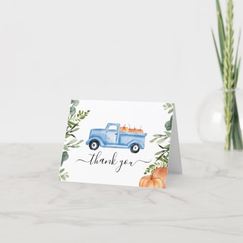 Truck with Pumpkins Thank You Card