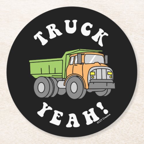 Truck Yeah Round Paper Coaster