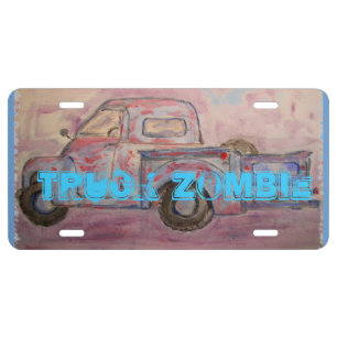 Truck Zombie License Plate