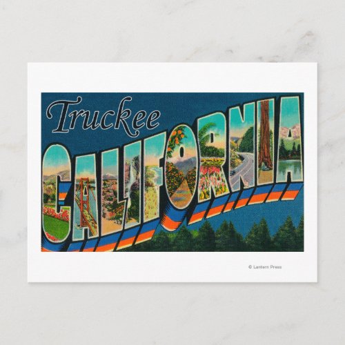 Truckee California _ Large Letter Scenes Postcard