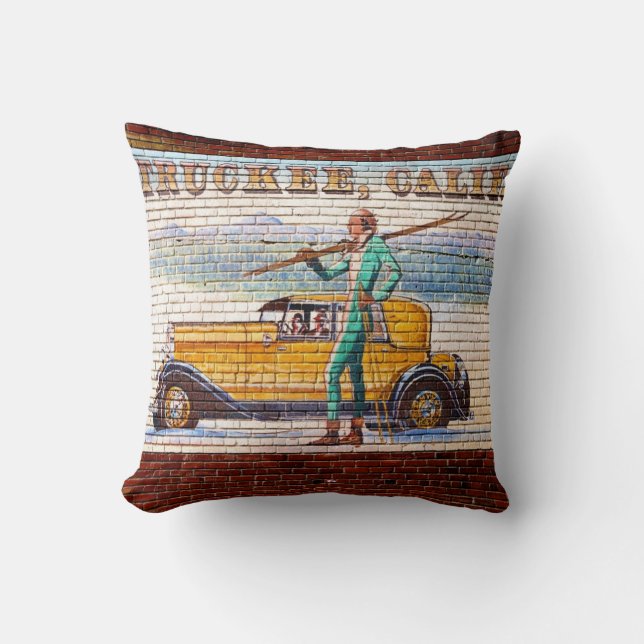 Truckee California Mural 2012 Throw Pillow (Front)
