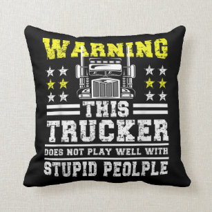 Trucker Accessories for Truck Driver Diesel Love Round Pillow