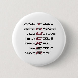 Trucker Acrostic Professional Traits Strength Button