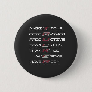 Trucker Acrostic Professional Traits Strength Button