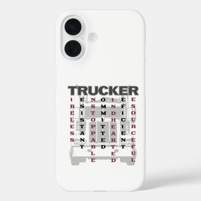 Trucker Acrostic Tireless Resistant Unstoppable Case-Mate iPhone Case (Back)