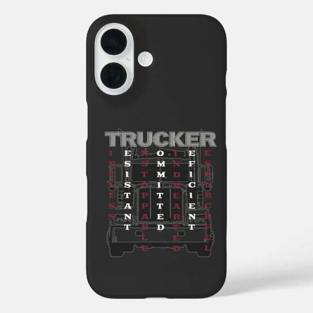 Trucker Acrostic Tireless Resistant Unstoppable Case-Mate iPhone Case (Back)