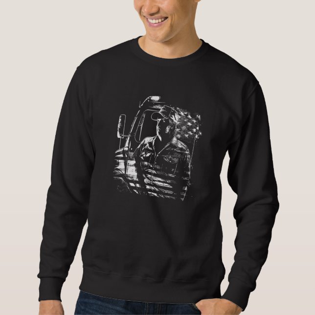 trucker American Big Rigs Diesel Truck Driver 2 Sweatshirt (Front)