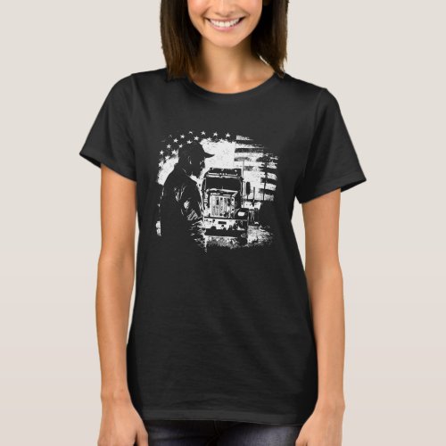 trucker American Big Rigs Diesel Truck Driver 35 T_Shirt