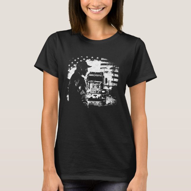 trucker American Big Rigs Diesel Truck Driver 35 T-Shirt (Front)